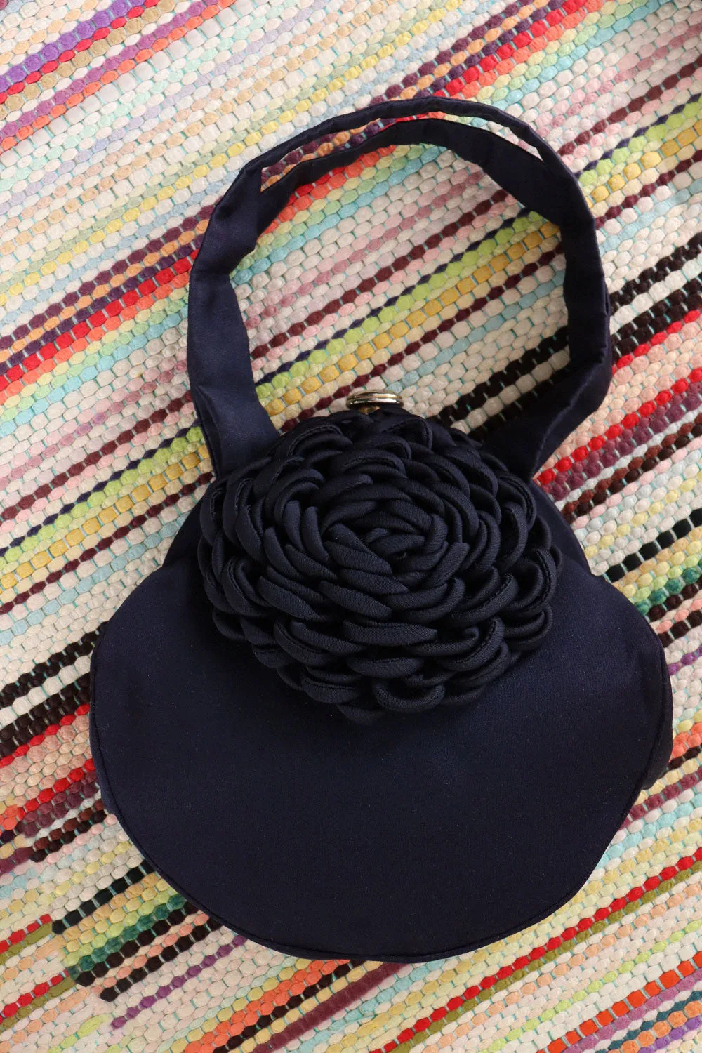 1940s Josef Navy Rosette Handbag