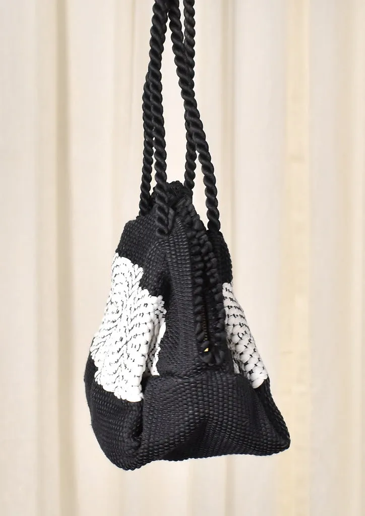 1940s Vintage Black & White Handbag