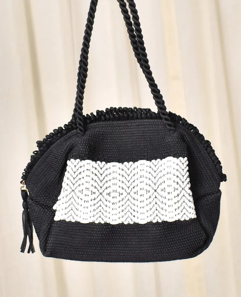 1940s Vintage Black & White Handbag