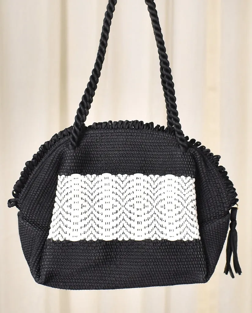 1940s Vintage Black & White Handbag