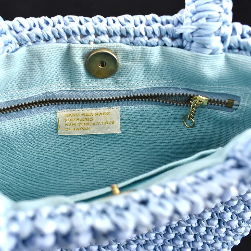 1950s Blue Bead & Raffia Bag