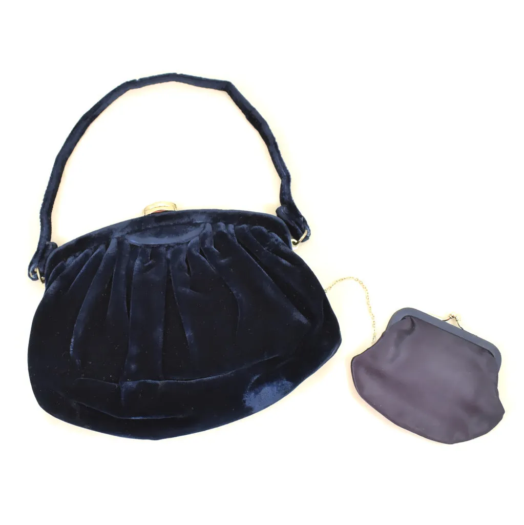 1950s Midnight Velvet Handbag