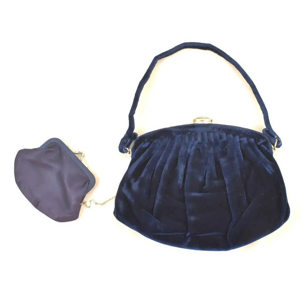 1950s Midnight Velvet Handbag