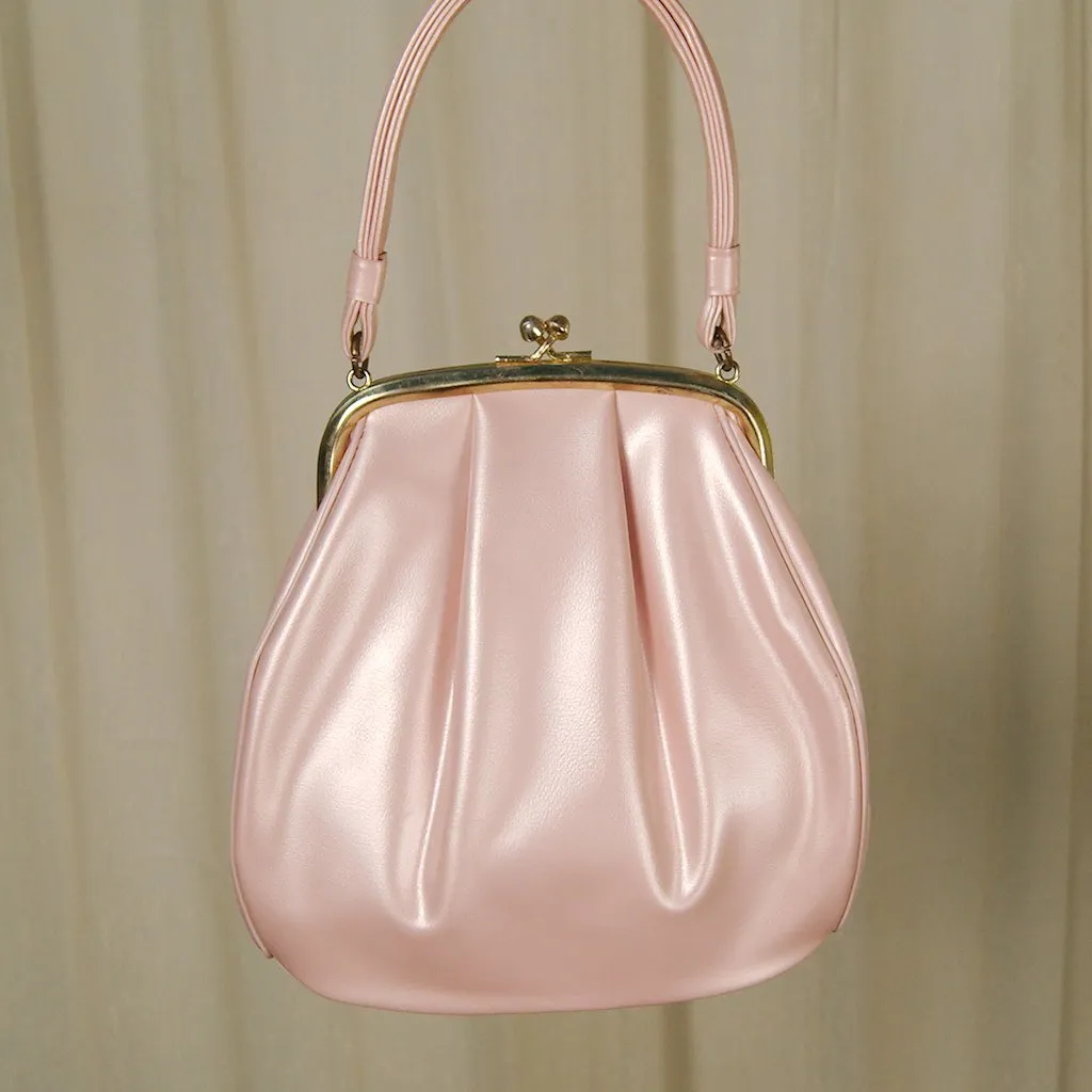 1950s Pink Pearlized Handbag