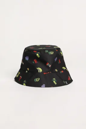 Youth Skulls Bucket Hat with Arsenic-Inspired Fruit Design