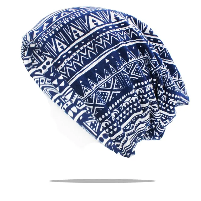 Aztec Beanie Tribal Slouch Hat Magic Hat Turns To Scarf Gaiter Skullie Winter Stocking Cap Available In 14 Different Prints! Camouflage Leopard Floral Lemons Paisley You Choose