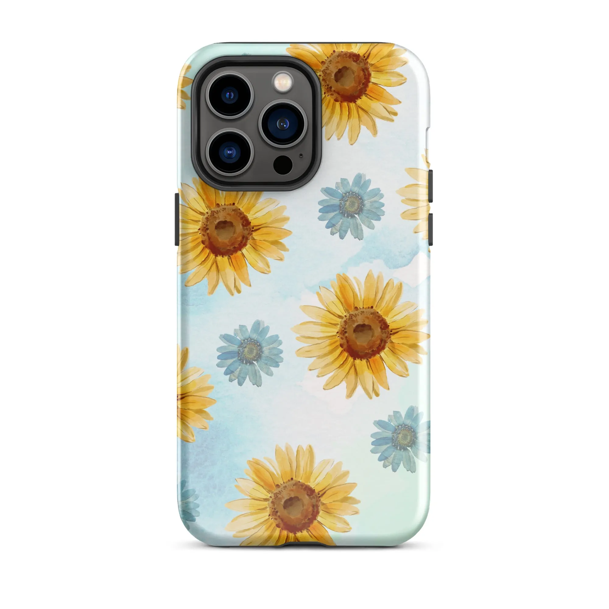 Azure Autumn Blossoms Premium iPhone Case