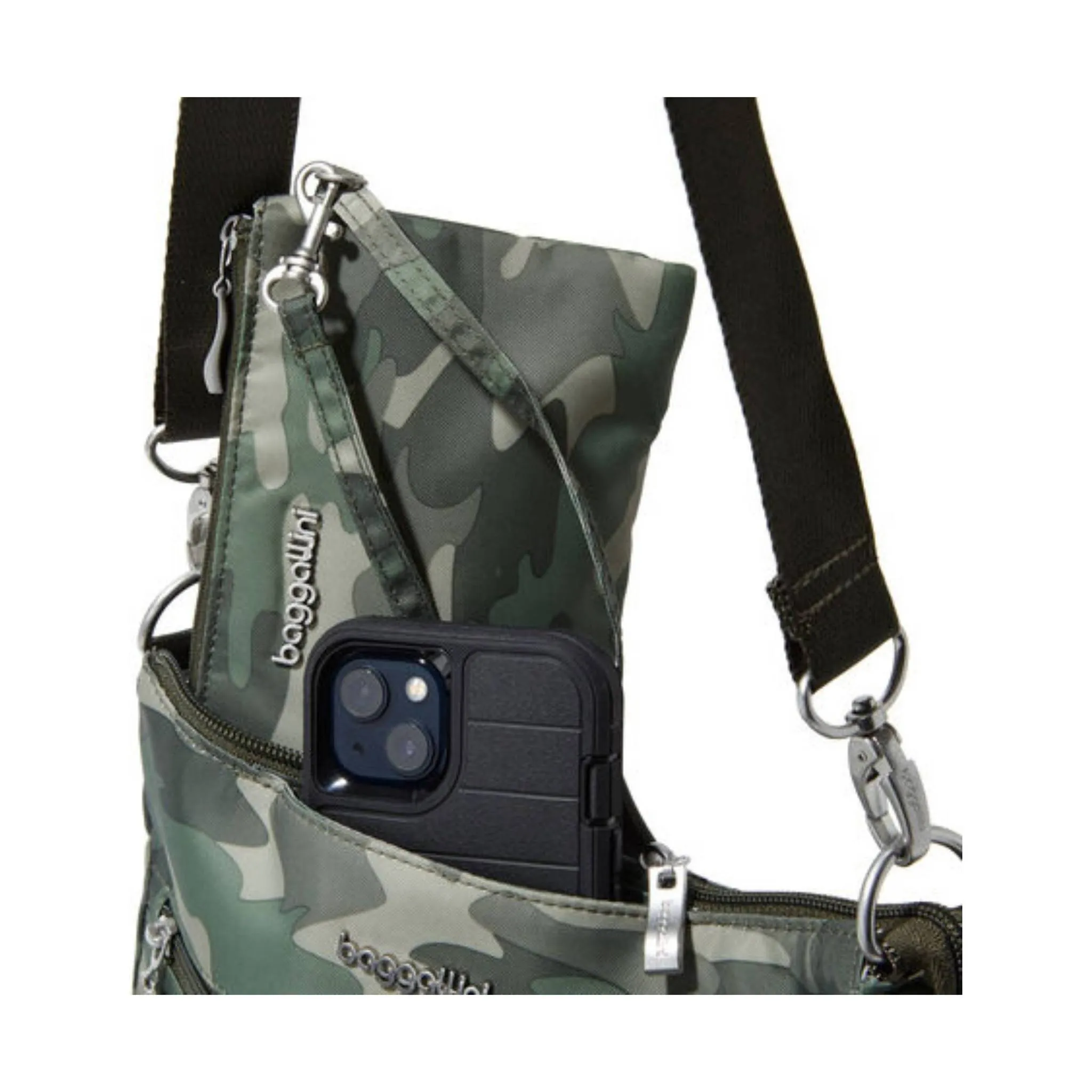 Baggallini Modern Everywhere Slim Crossbody - Olive Camo