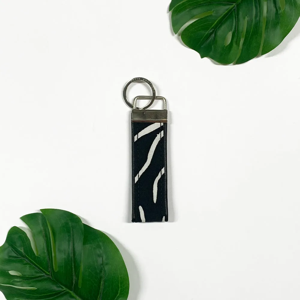 Batik Key Fob - Black Fern