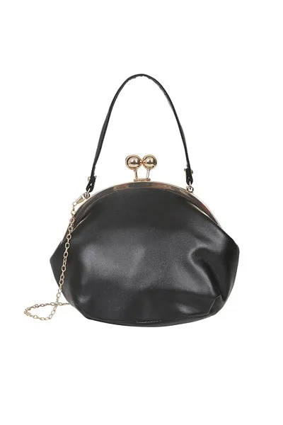 Black Elegant Daytime Kisslock Handbag