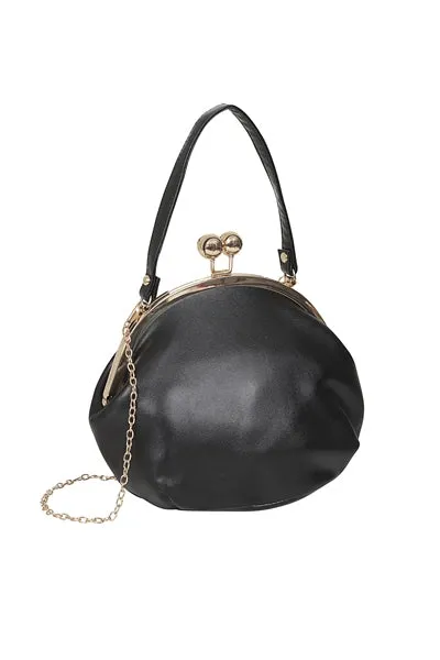 Black Elegant Daytime Kisslock Handbag