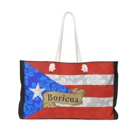 Boricua Leaf Flag Weekender Bag