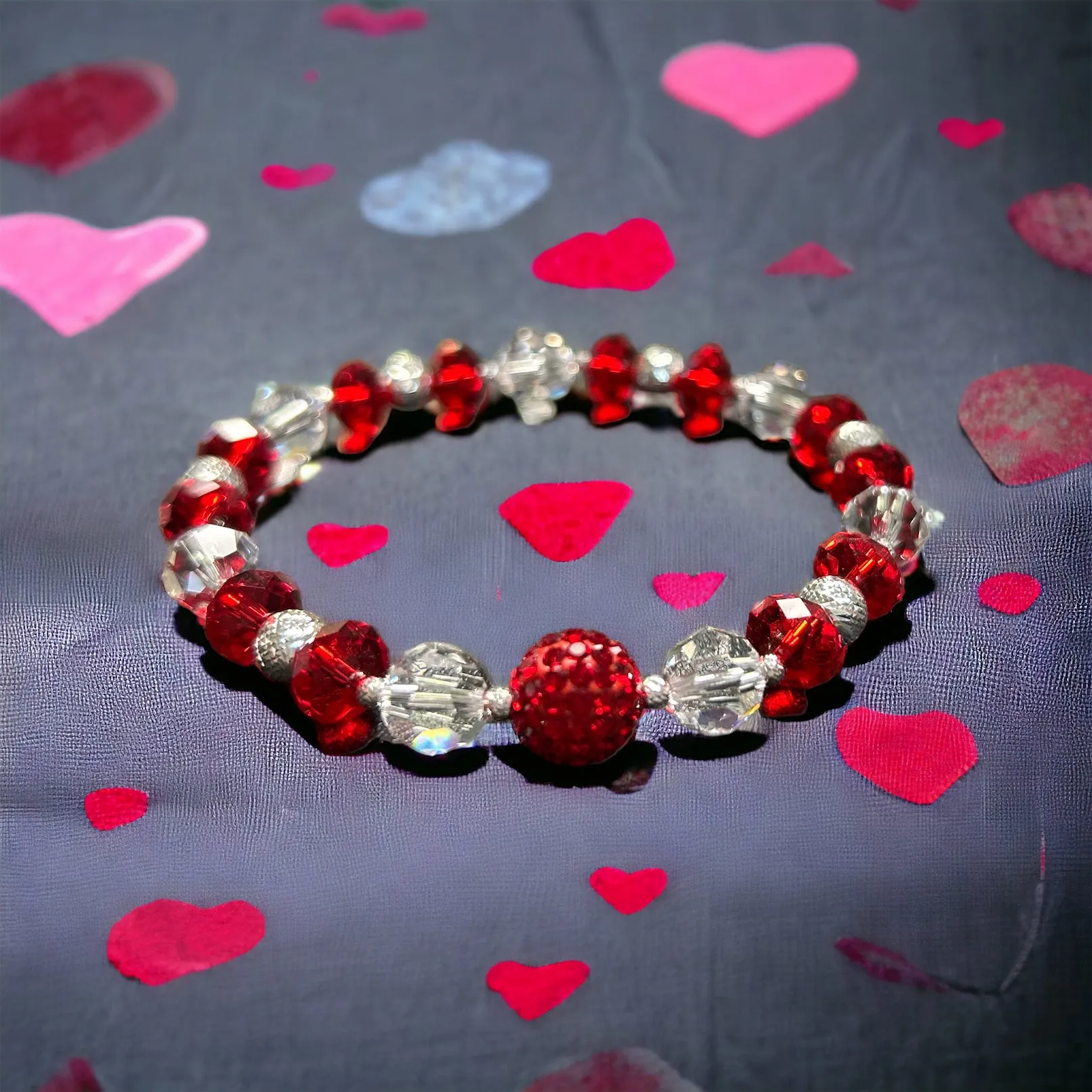 Bracelet Kit -  Red Radiance Bracelet: Craft Your Own Vibrant Elegance