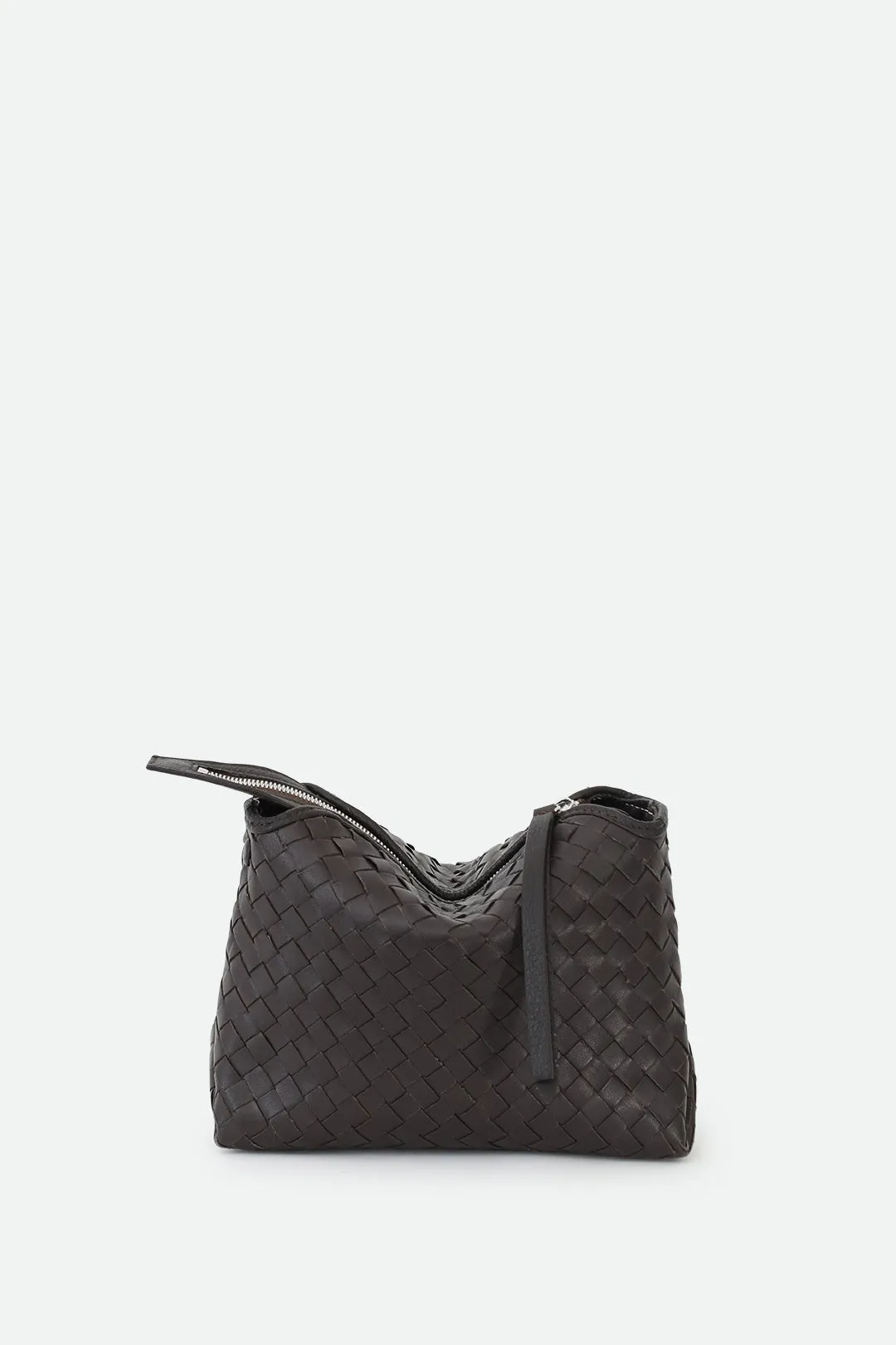 BRIDGET ITALIAN WOVEN CROSSBODY BAG IN BROWN