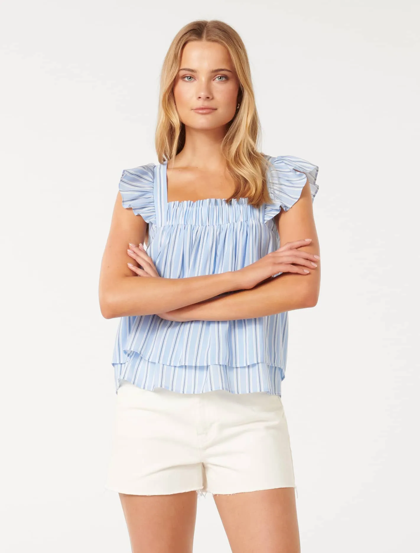 Briony Stripe Babydoll Top