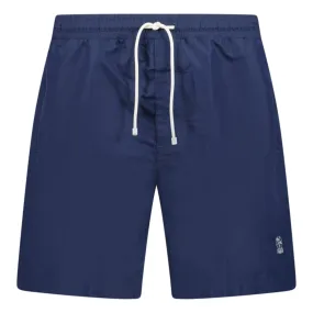 BRUNELLO CUCINELLI LOGO SWIM SHORTS NAVY