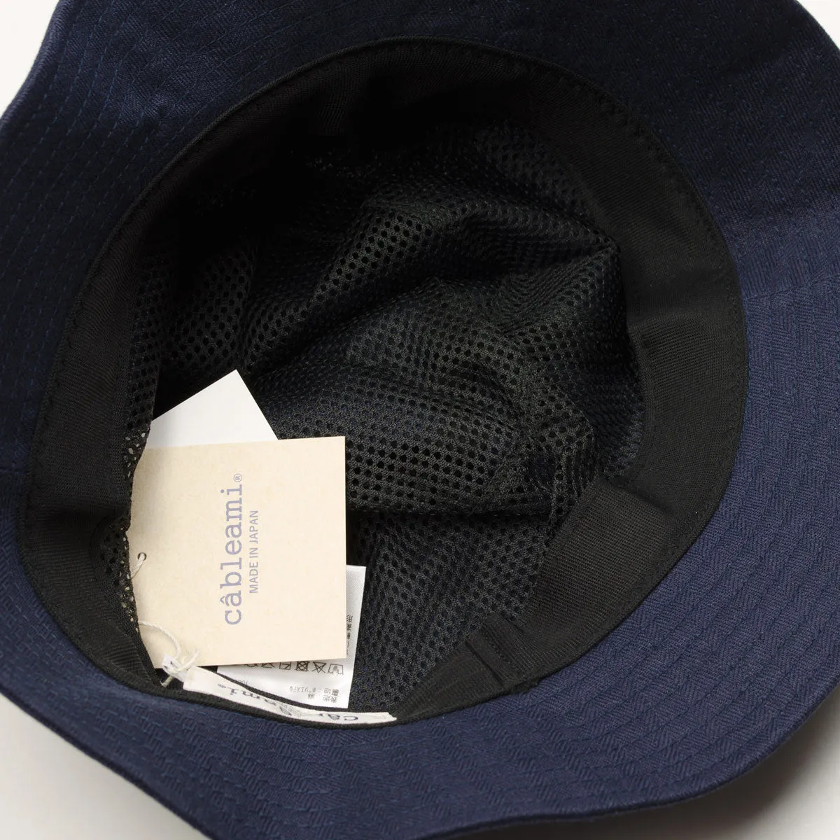 cableami - Linen Herringbone Bucket Hat - Dark Indigo