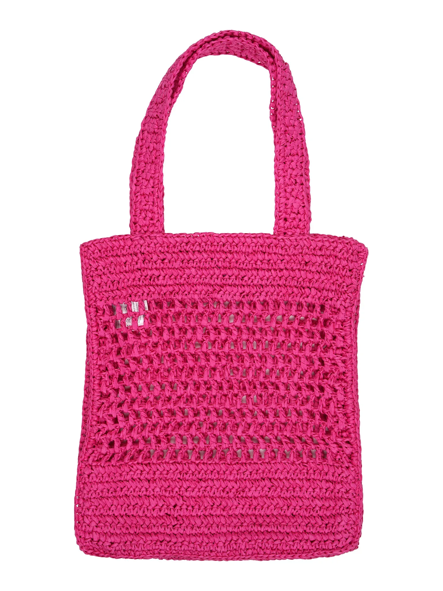 Cecile Paper Straw Shopper Bag in Magenta