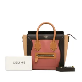 Celine Luggage Handbag Nano Tricolor