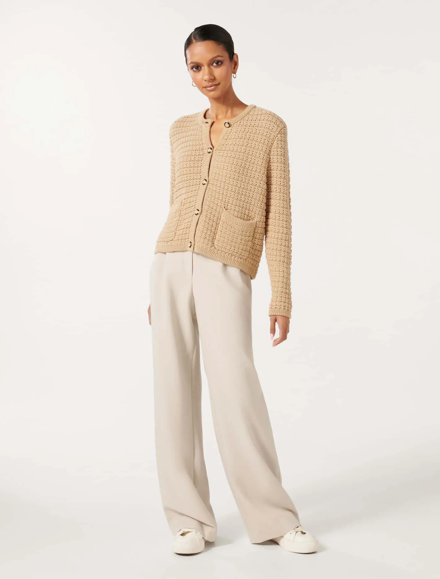 Chloe Petite Textured Knit Cardigan