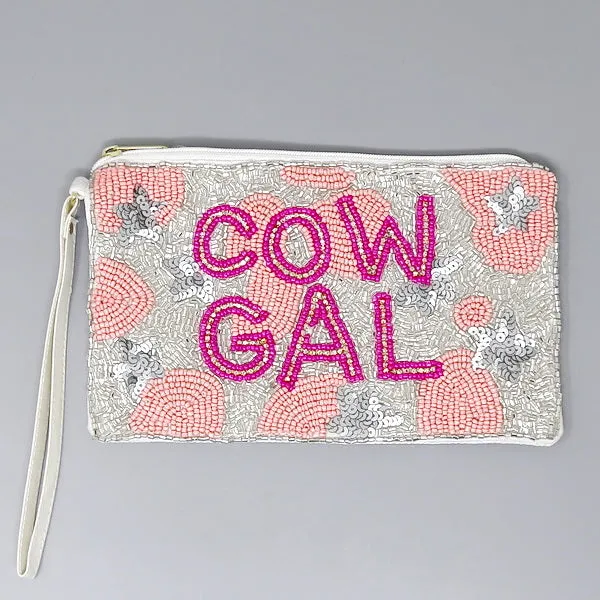 COW GAL Seed Beaded Wristlet