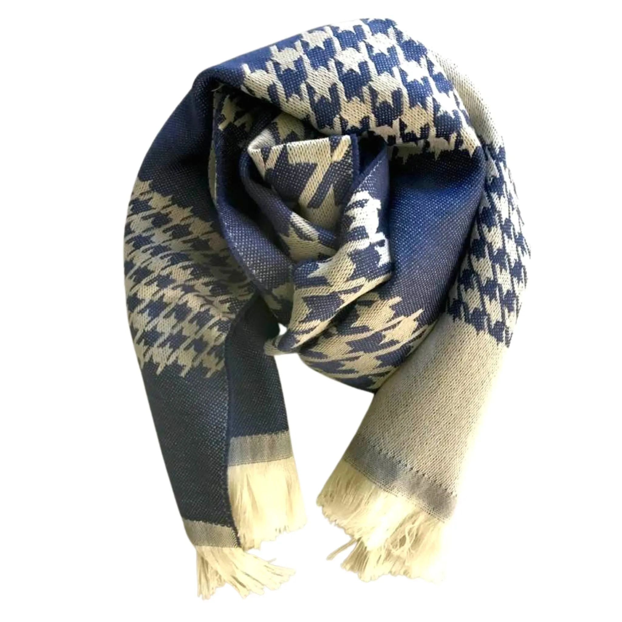 Deidaa Houndstooth Wool Scarf