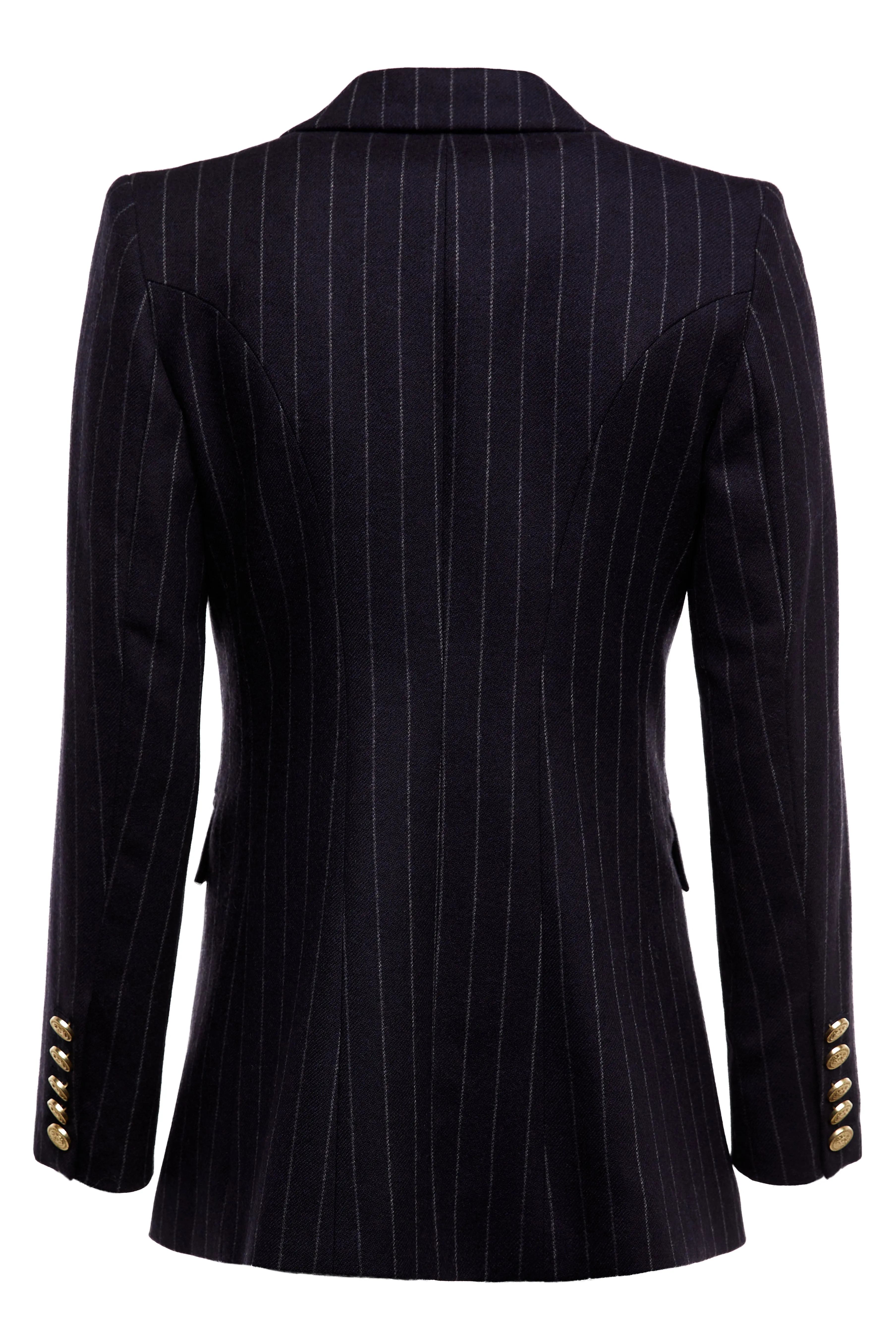 Double Breasted Blazer (Navy Chalk Pin Stripe)