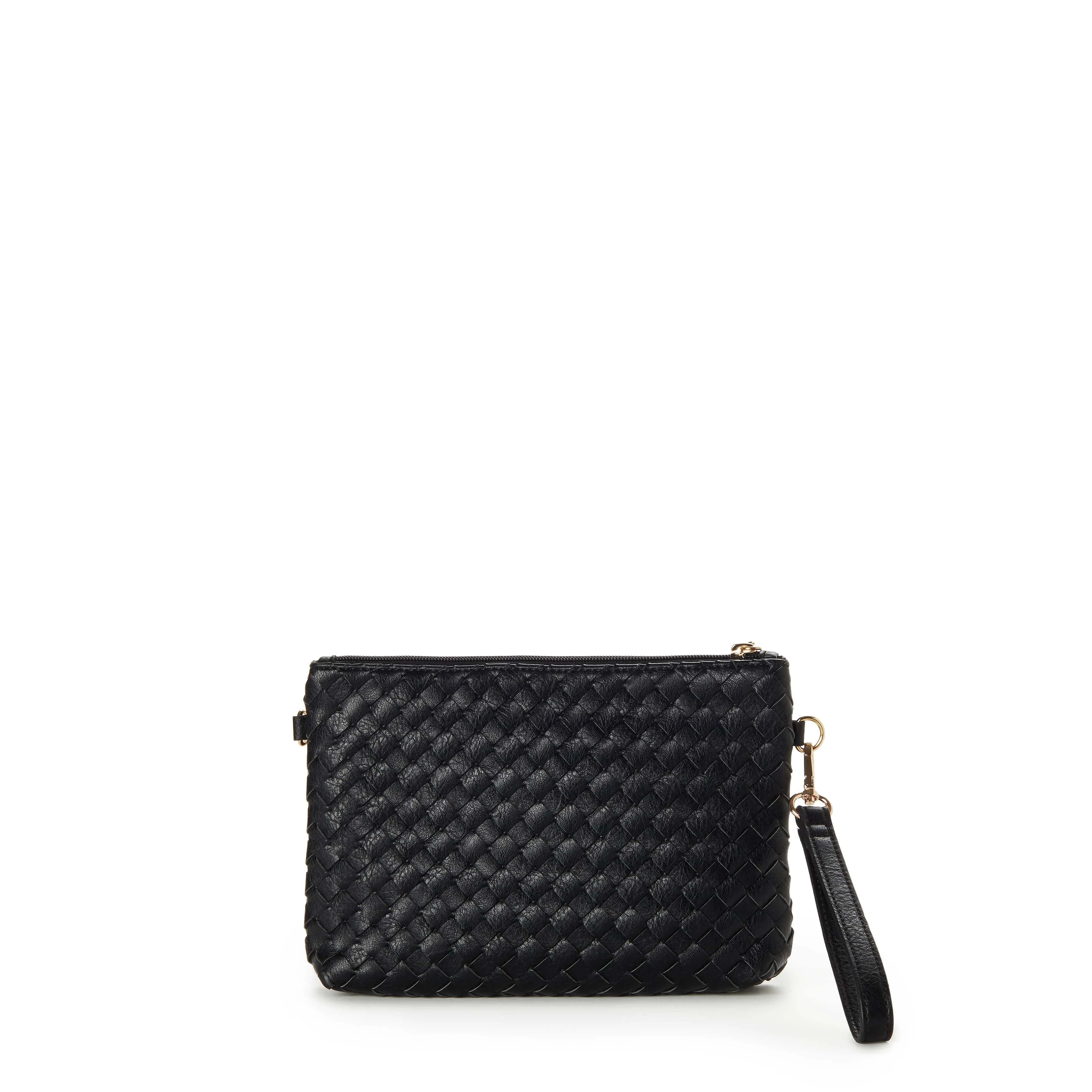 Ella Vegan Leather Woven Crossbody Clutch | Multiple Colours