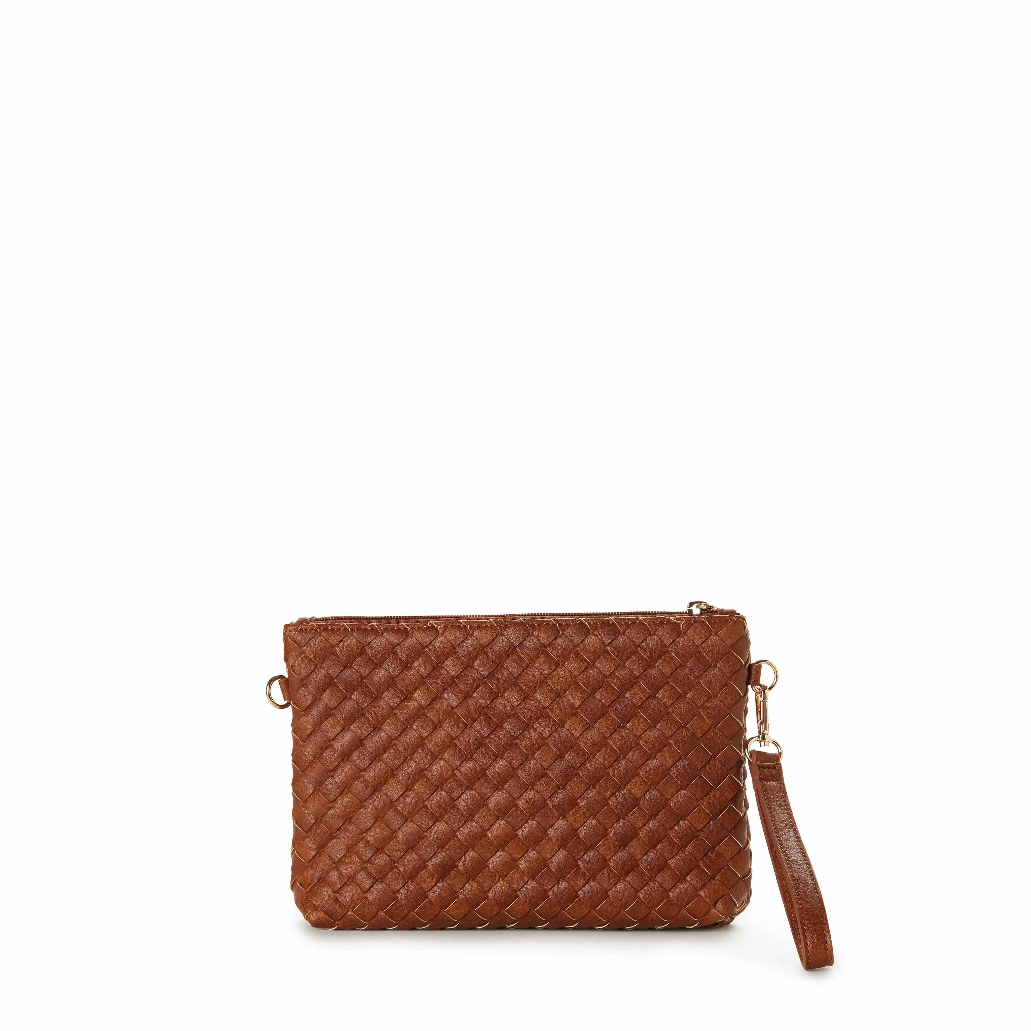 Ella Vegan Leather Woven Crossbody Clutch | Multiple Colours