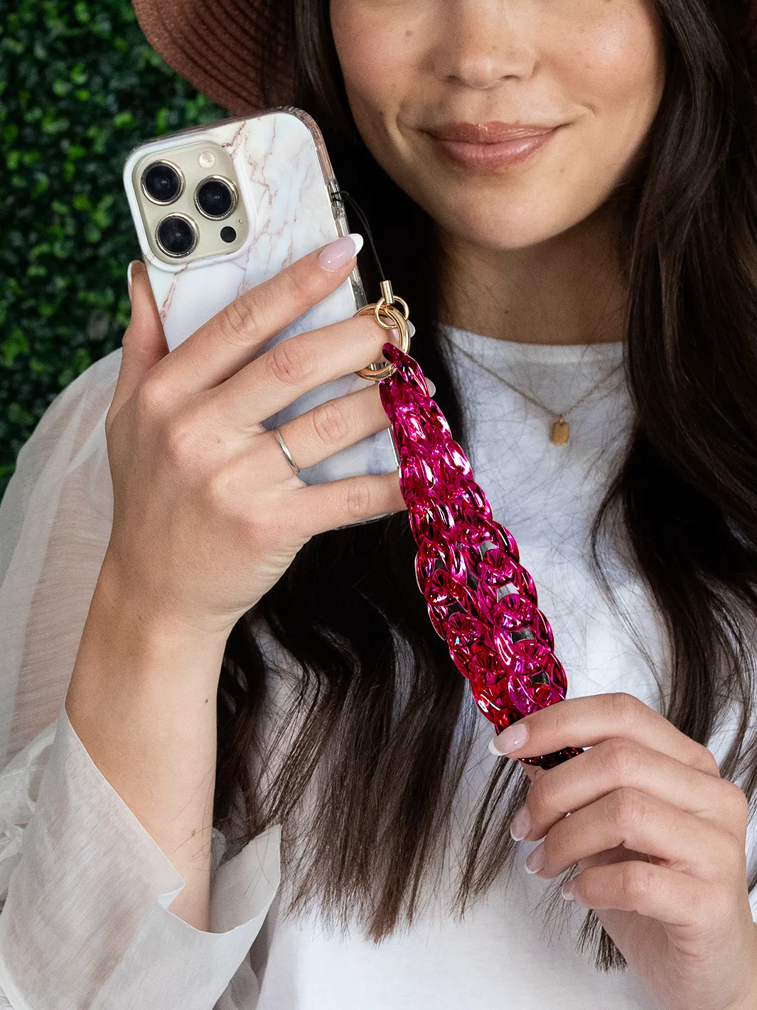 Ellie Rose - Hot Pink Holographic Phone Charm