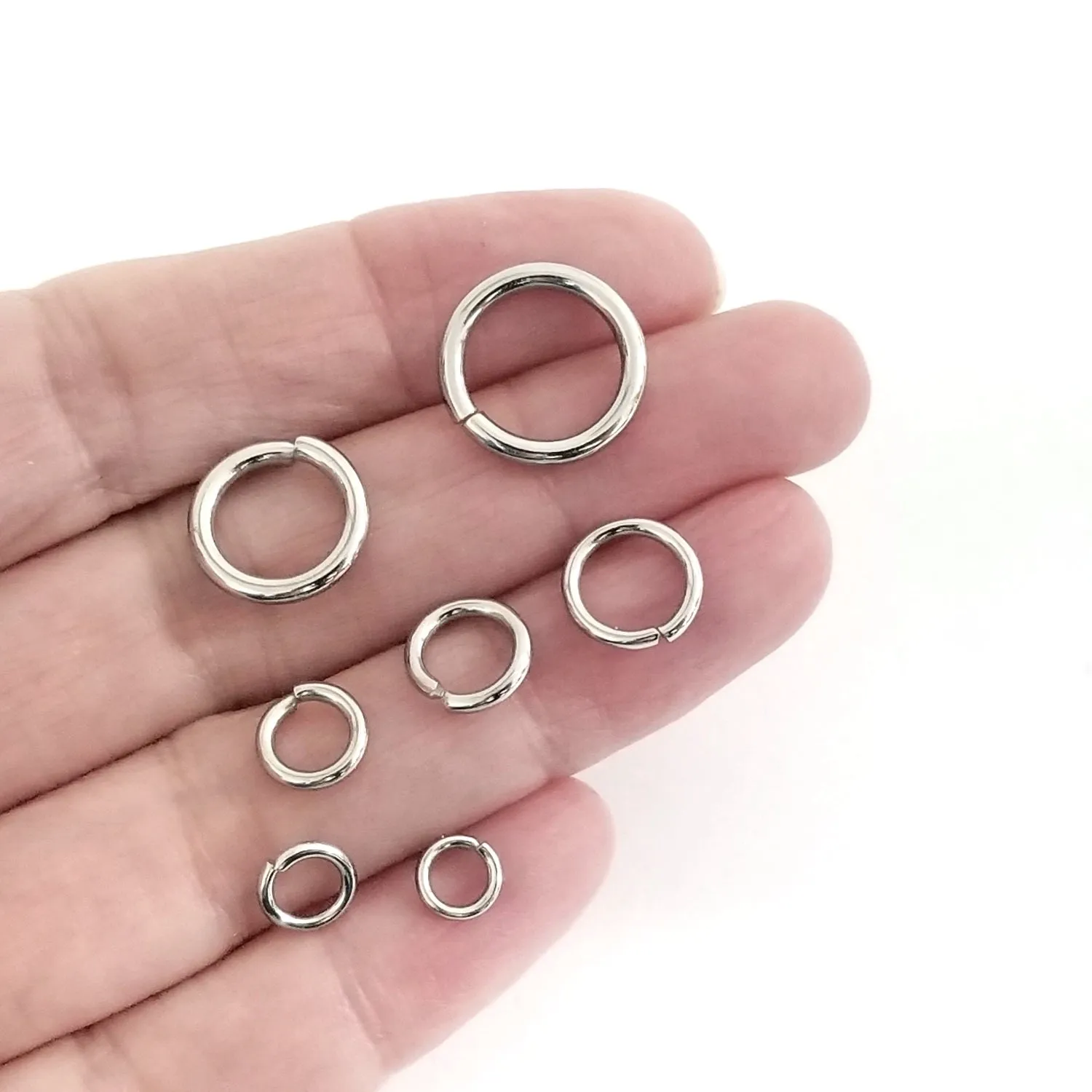 Extra Heavy Duty Jump Ring Kit, Stainless Steel, Assorted Sizes, 12 to 16 Gauge Thickness, (1.2mm to 2.0mm), Closed Unsoldered, JRK 8EHC