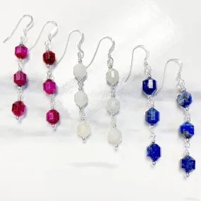 Faceted Hexagon Gemstone Earring Kit