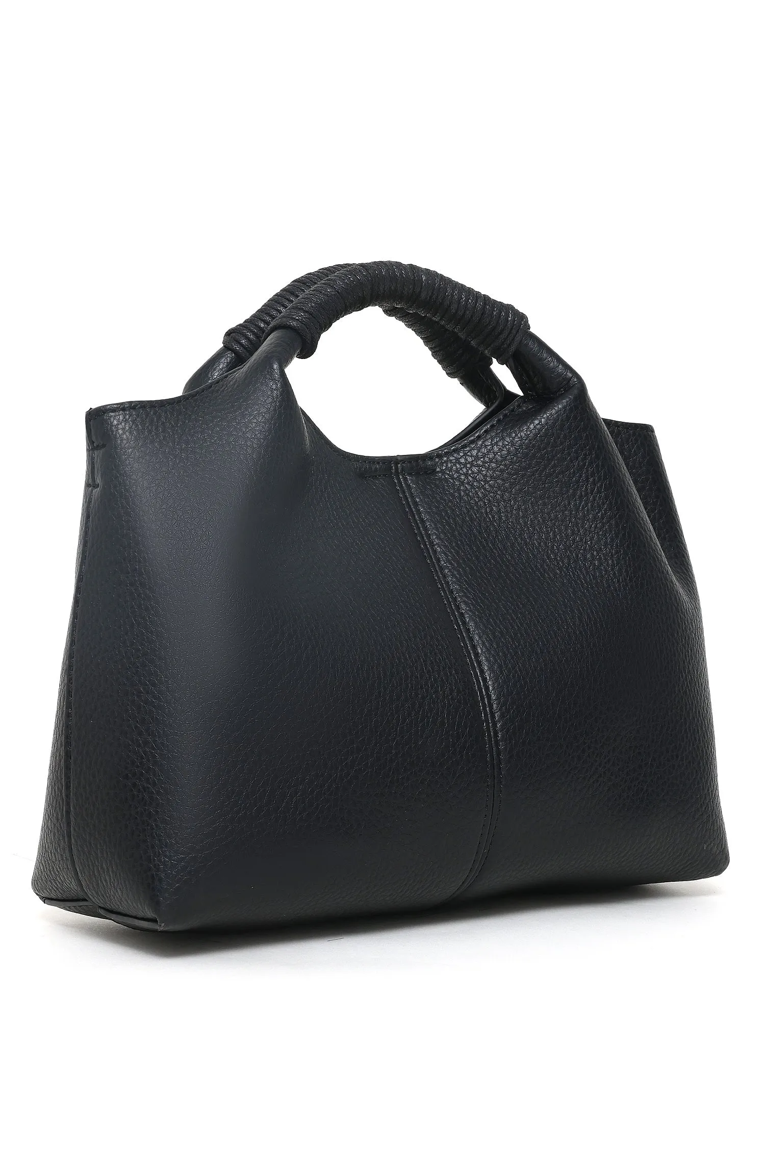 FAUX LEATHER BAG-BLACK