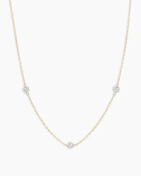 Floating Diamond Stationary Trio Necklace