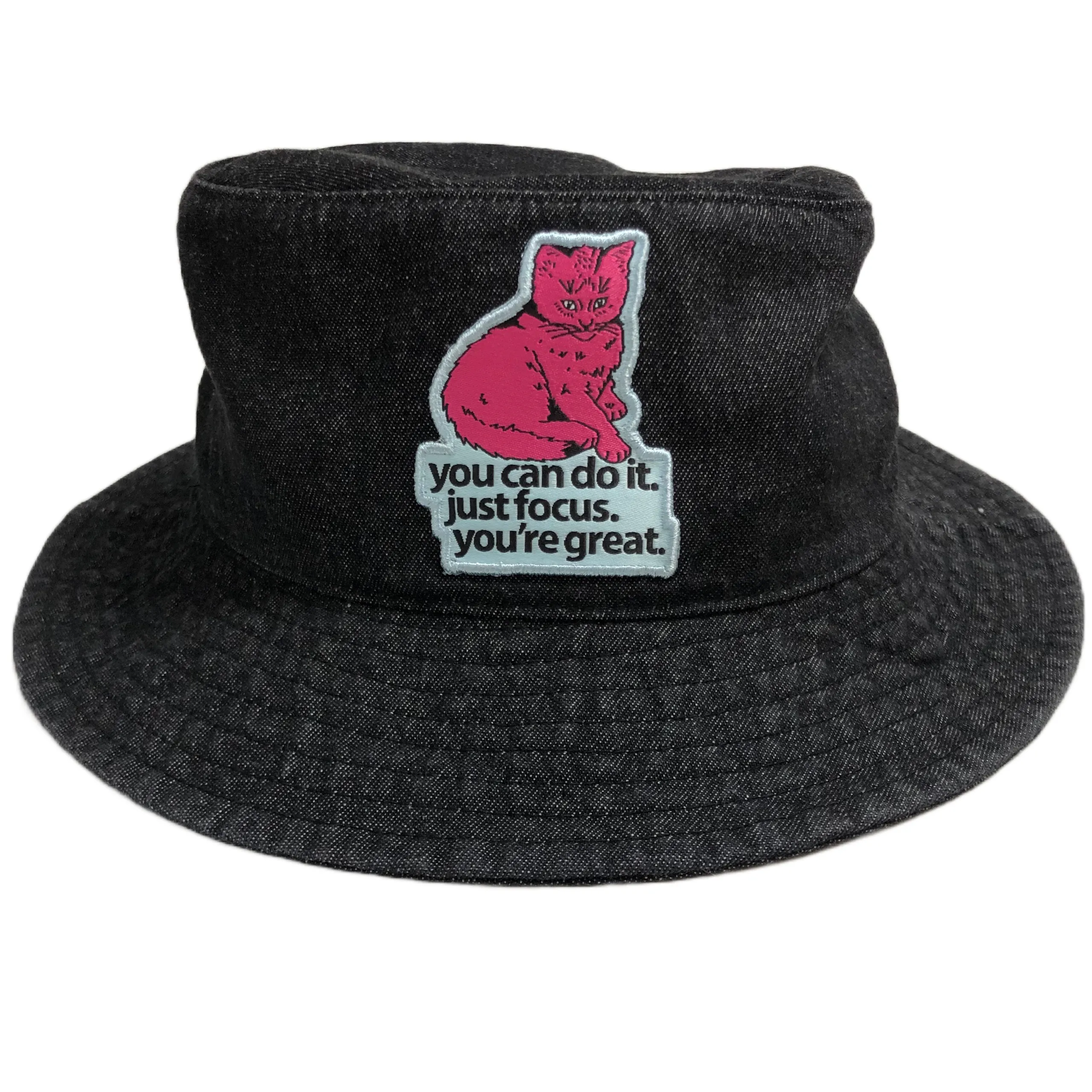 Focus Cat Bucket Hat - Graphite Denim