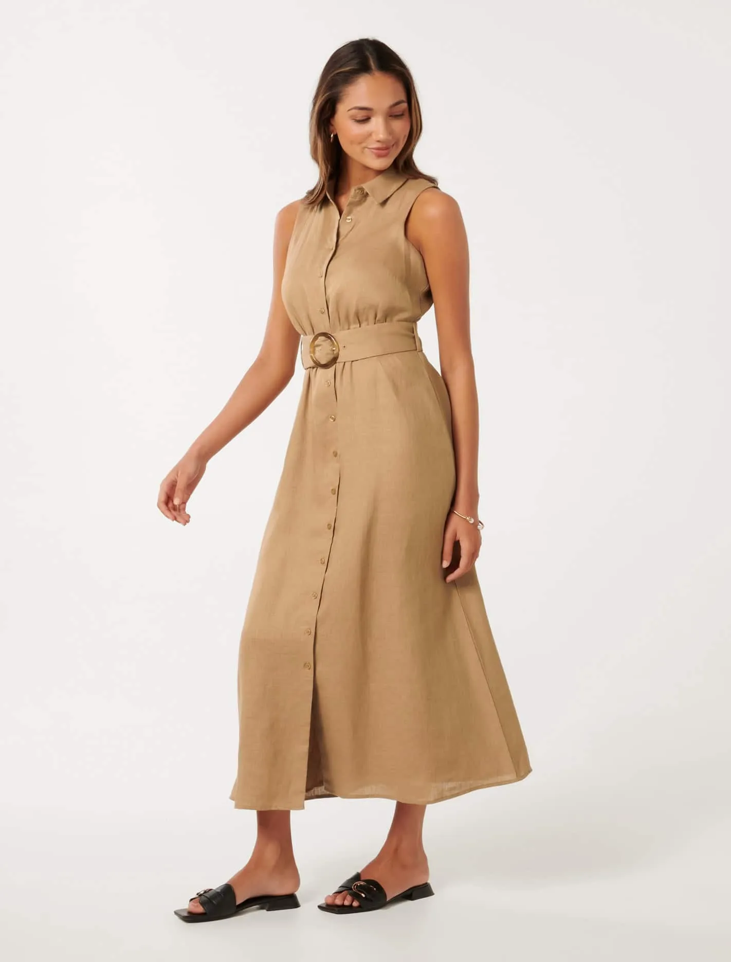 Gabbriette Petite Button-Down Midi Dress