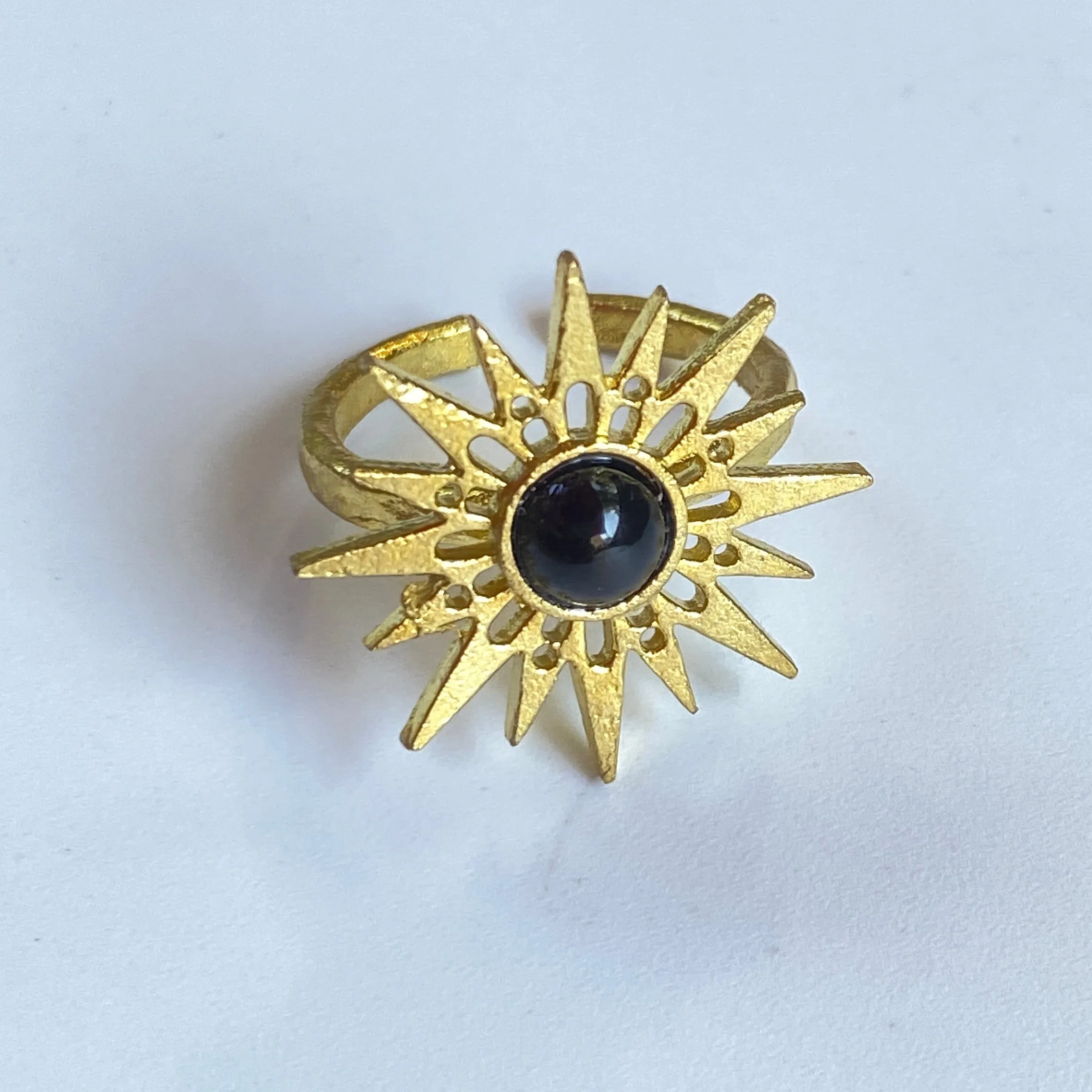 Gold Sun Onyx Ring