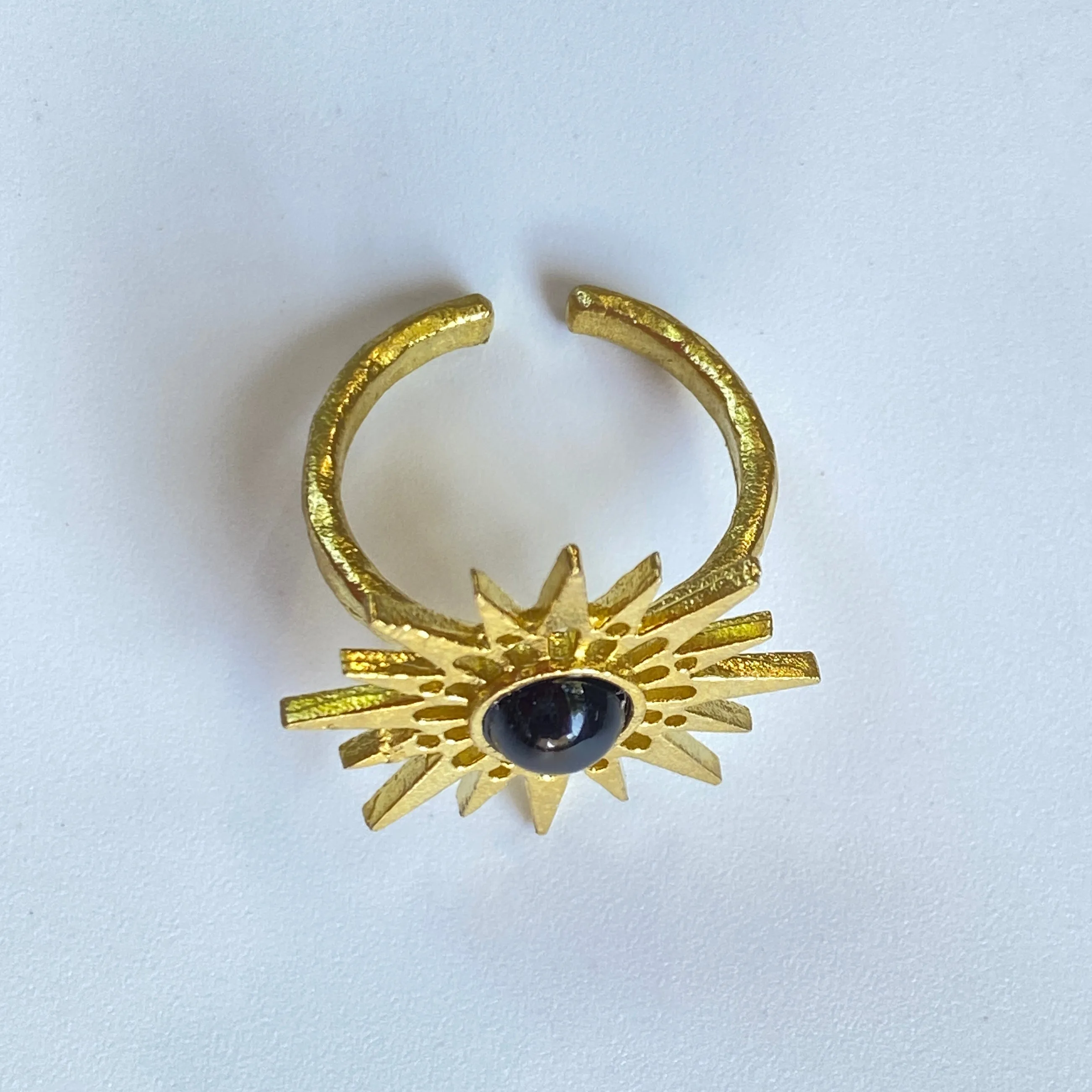 Gold Sun Onyx Ring