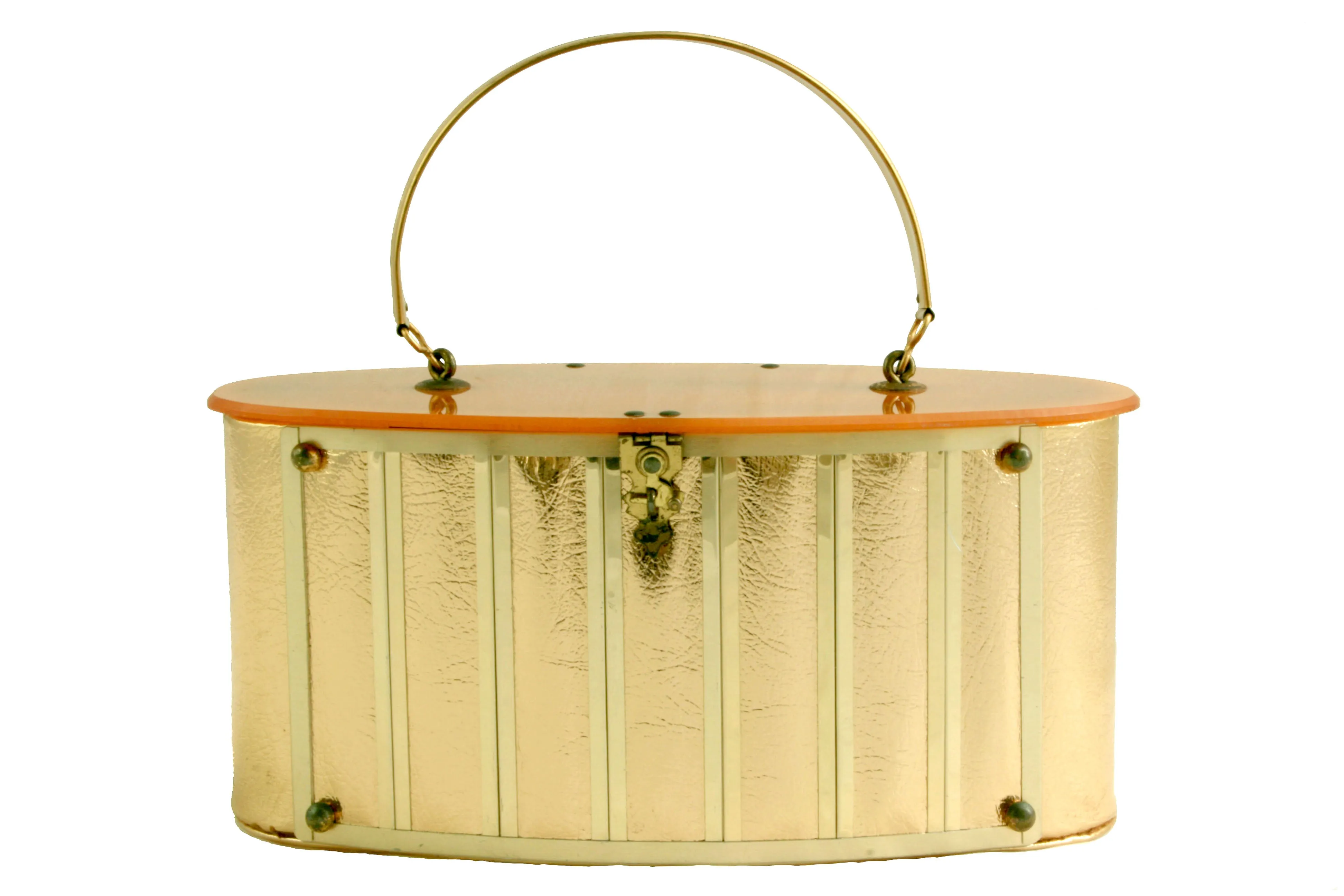 GOLDSTROM gold and lucite handbag