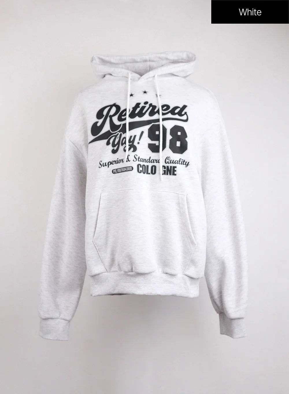 Graphic Lettering Drawstring Hoodie IJ411