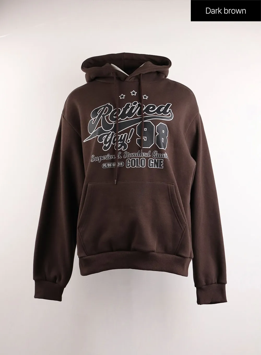 Graphic Lettering Drawstring Hoodie IJ411