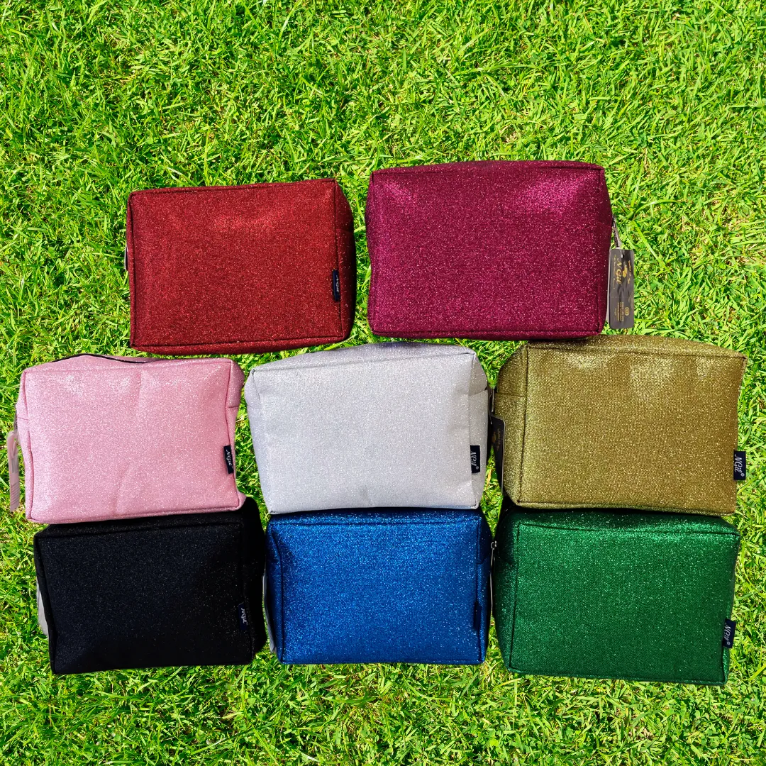 Green Glitter NGIL Large Cosmetic Travel Pouch