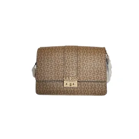 Guess Light Brown Monogram Crossbody Bag | Brand New |