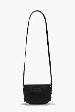 In Her Command Curved Base Black Cross Body Bag With Stud Detail