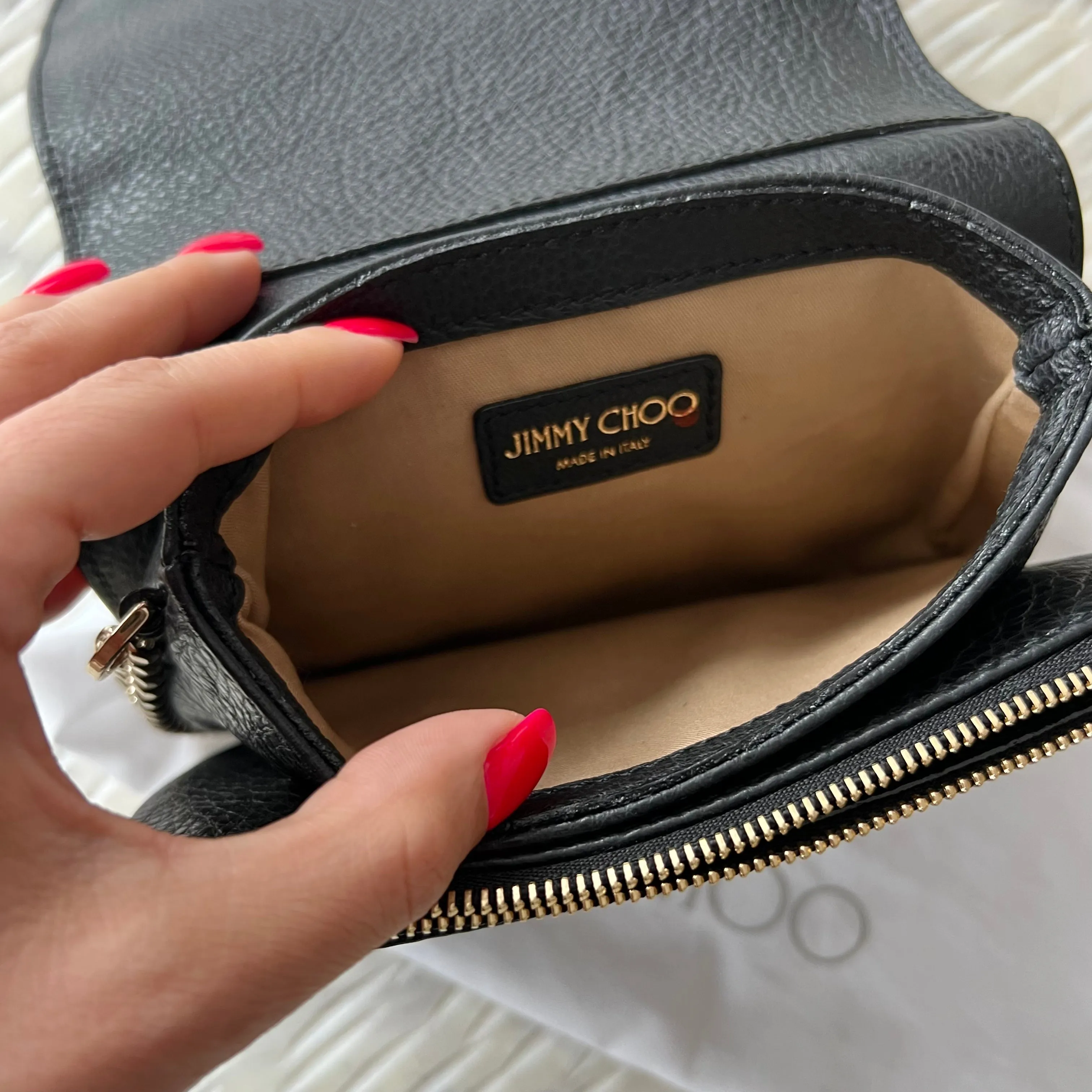 Jimmy Choo Calfskin Shadow Crossbody Bag