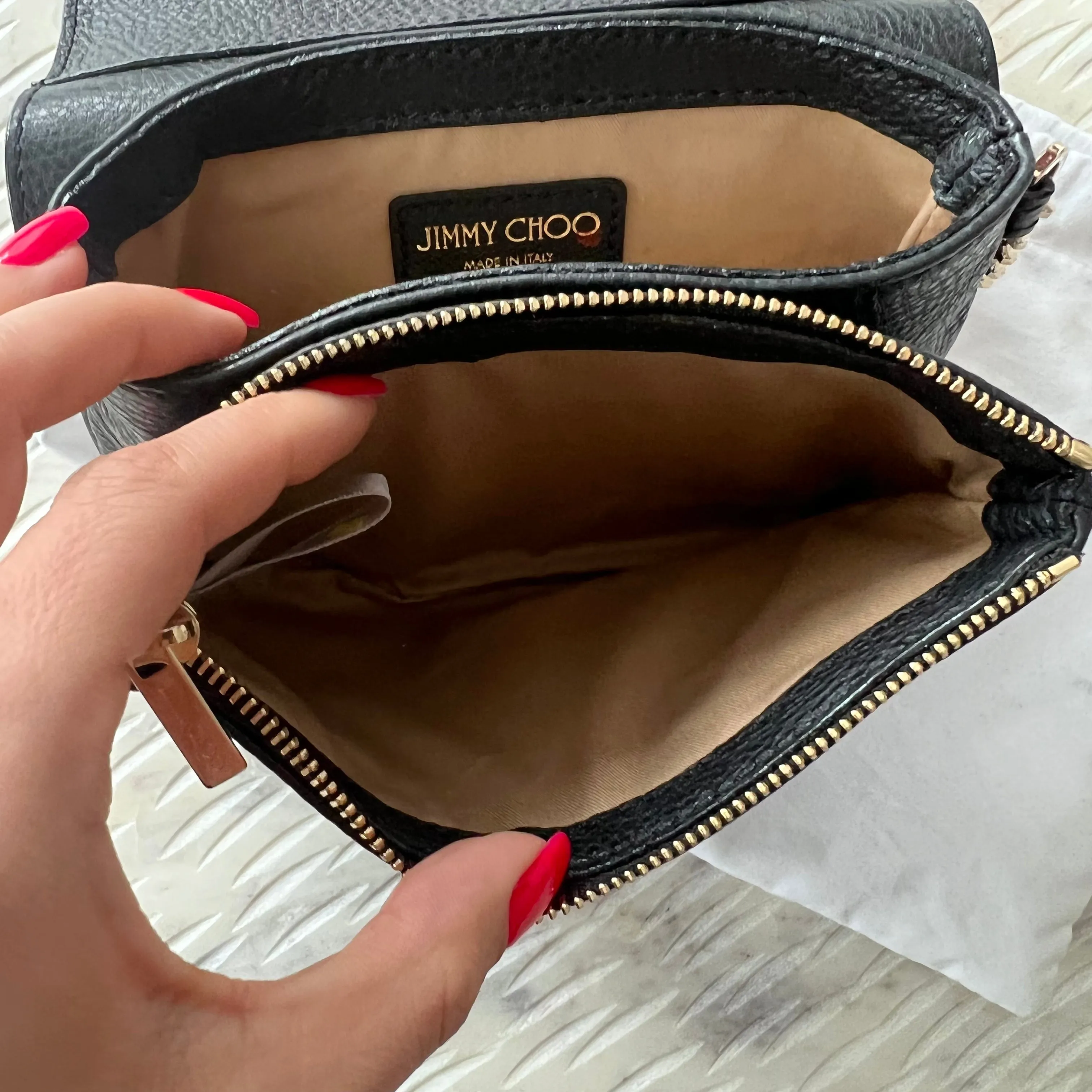 Jimmy Choo Calfskin Shadow Crossbody Bag