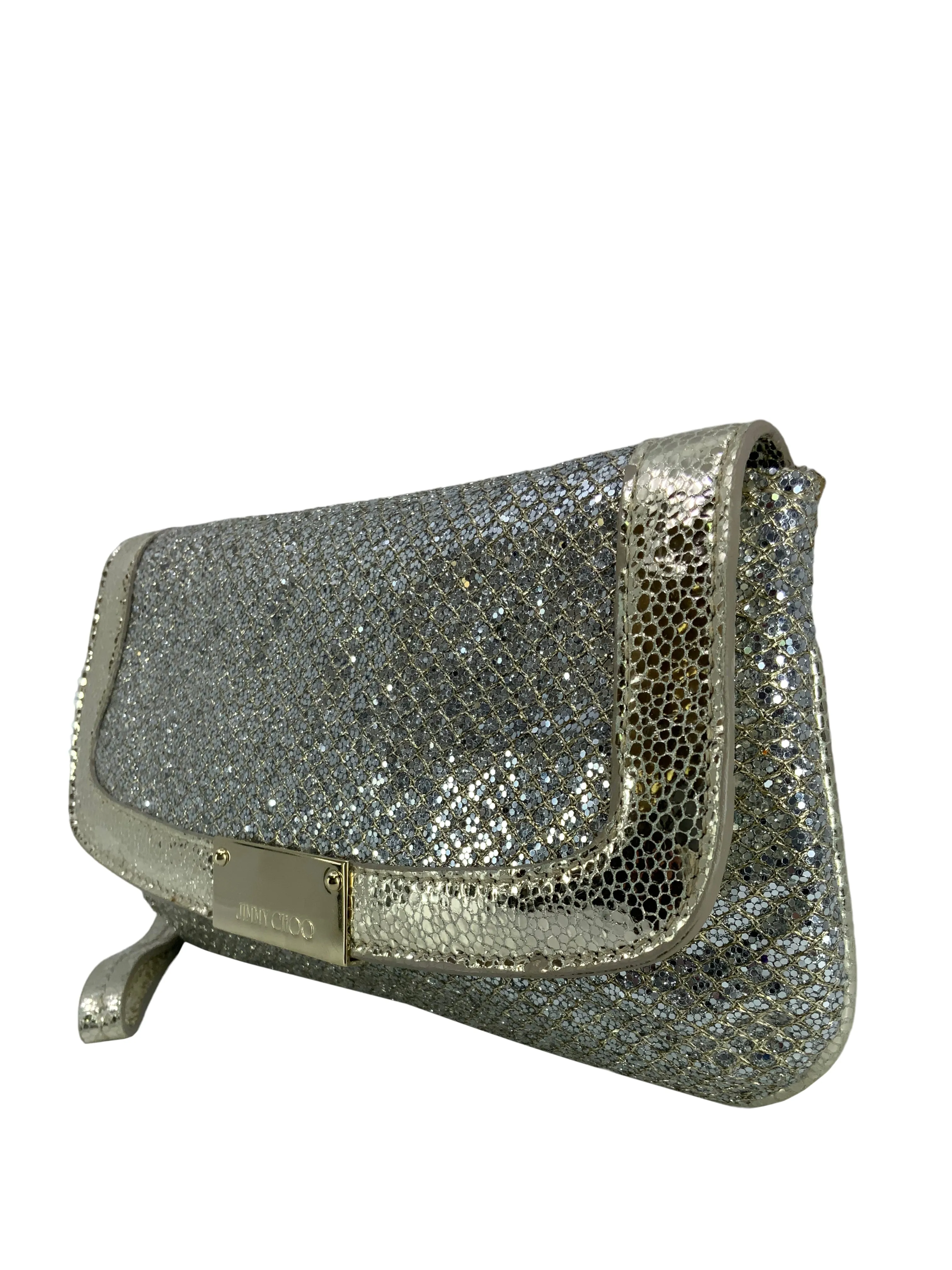 Jimmy Choo Zeta Glitter Wristlet Clutch