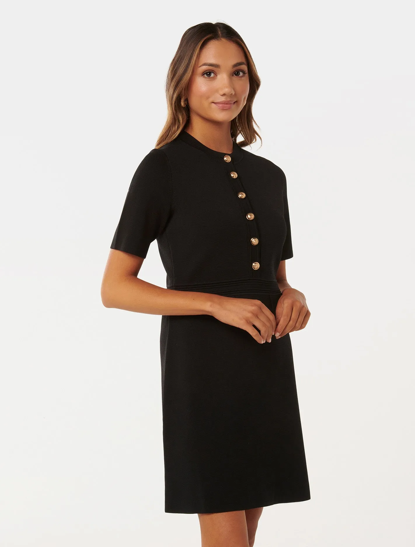 Karina Petite Polo Collar Knit Dress