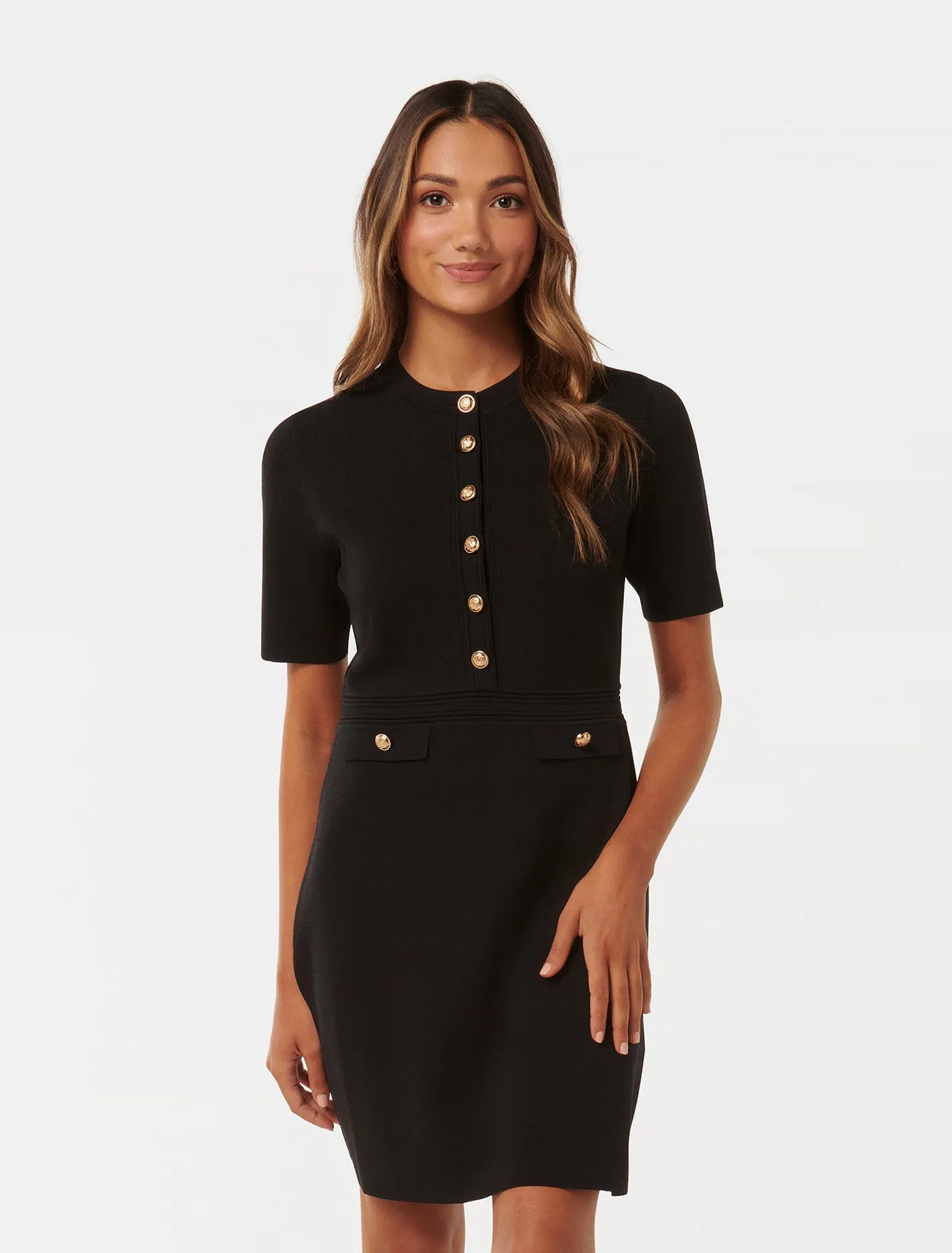 Karina Petite Polo Collar Knit Dress