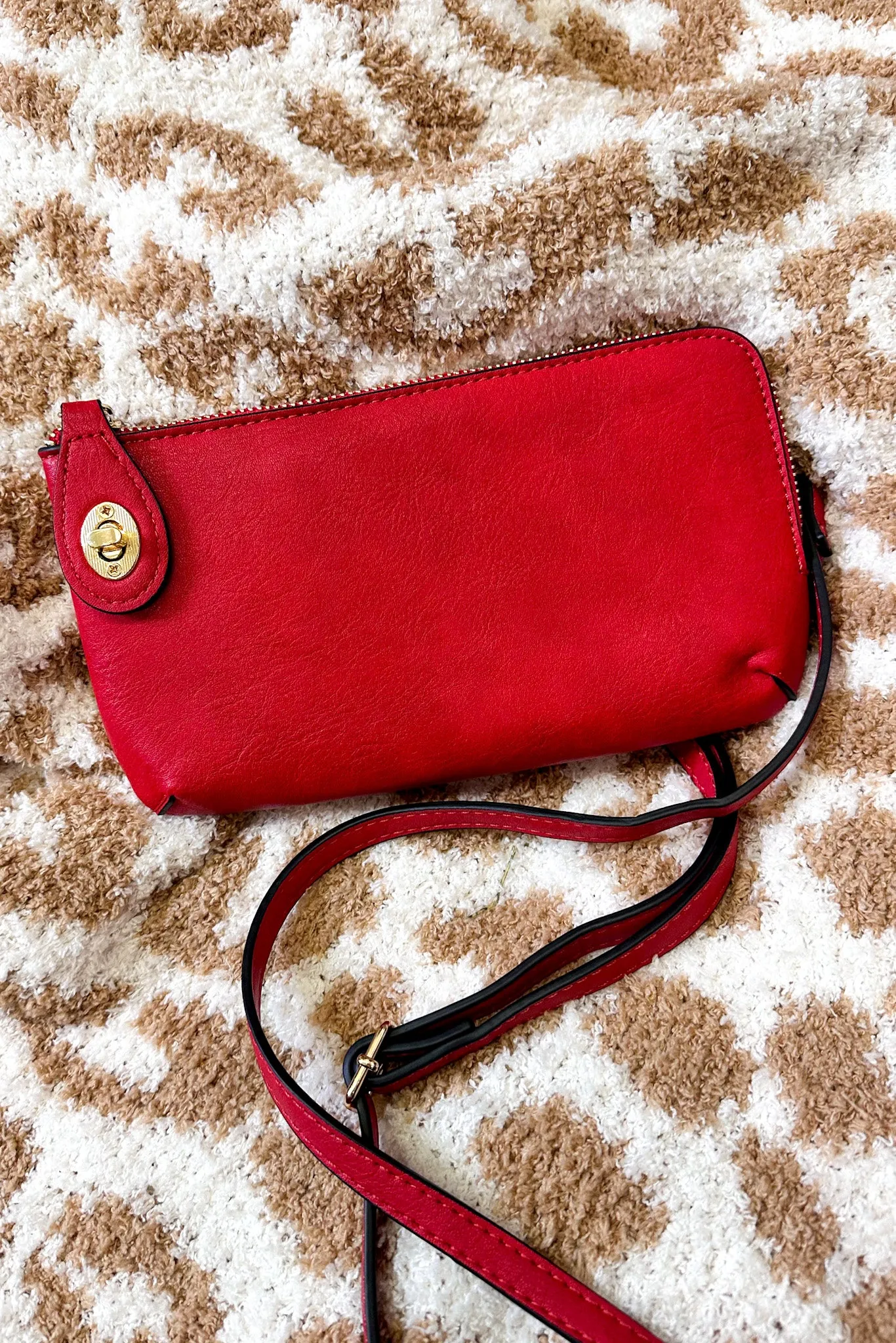 Kendall Crossbody Wristlet, Red